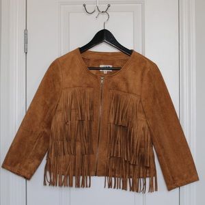 Jolt Faux Suede Fringe Jacket (m)